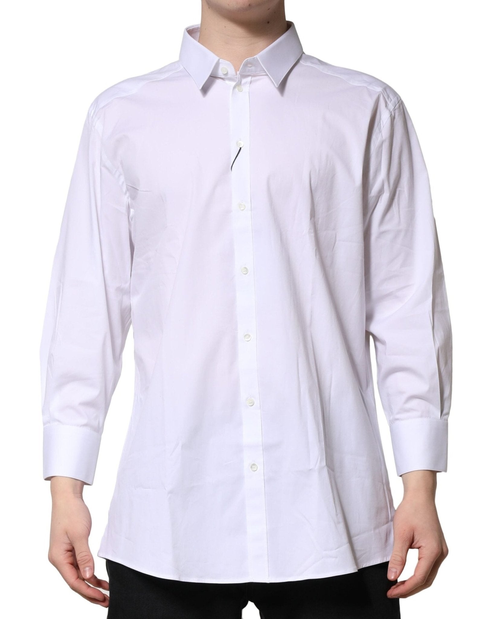 Dolce & Gabbana White GOLD Long Sleeves Dress Formal Shirt – IT45 | 3XL par Dolce & Gabbana | Disponible sur Sandy Store ByNet