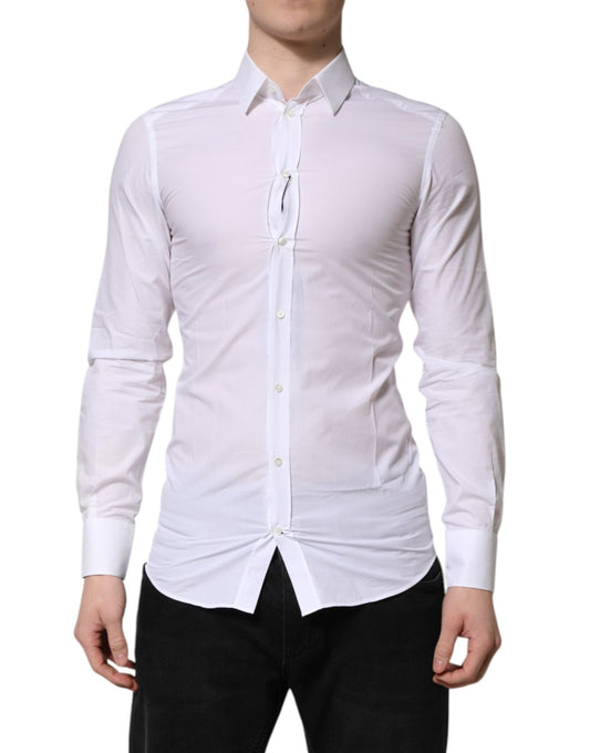 Dolce & Gabbana White GOLD Long Sleeves Dress Men Formal Shirt – IT38 | XS par Dolce & Gabbana | Disponible sur Sandy Store ByNet