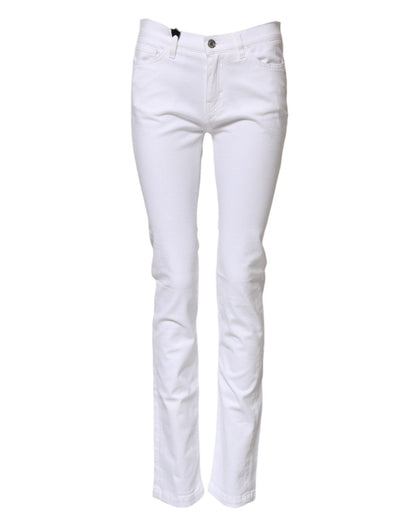Dolce & Gabbana White GRACE Mid Waisted Skinny Denim Jeans – IT40|S par Dolce & Gabbana | Disponible sur Sandy Store ByNet
