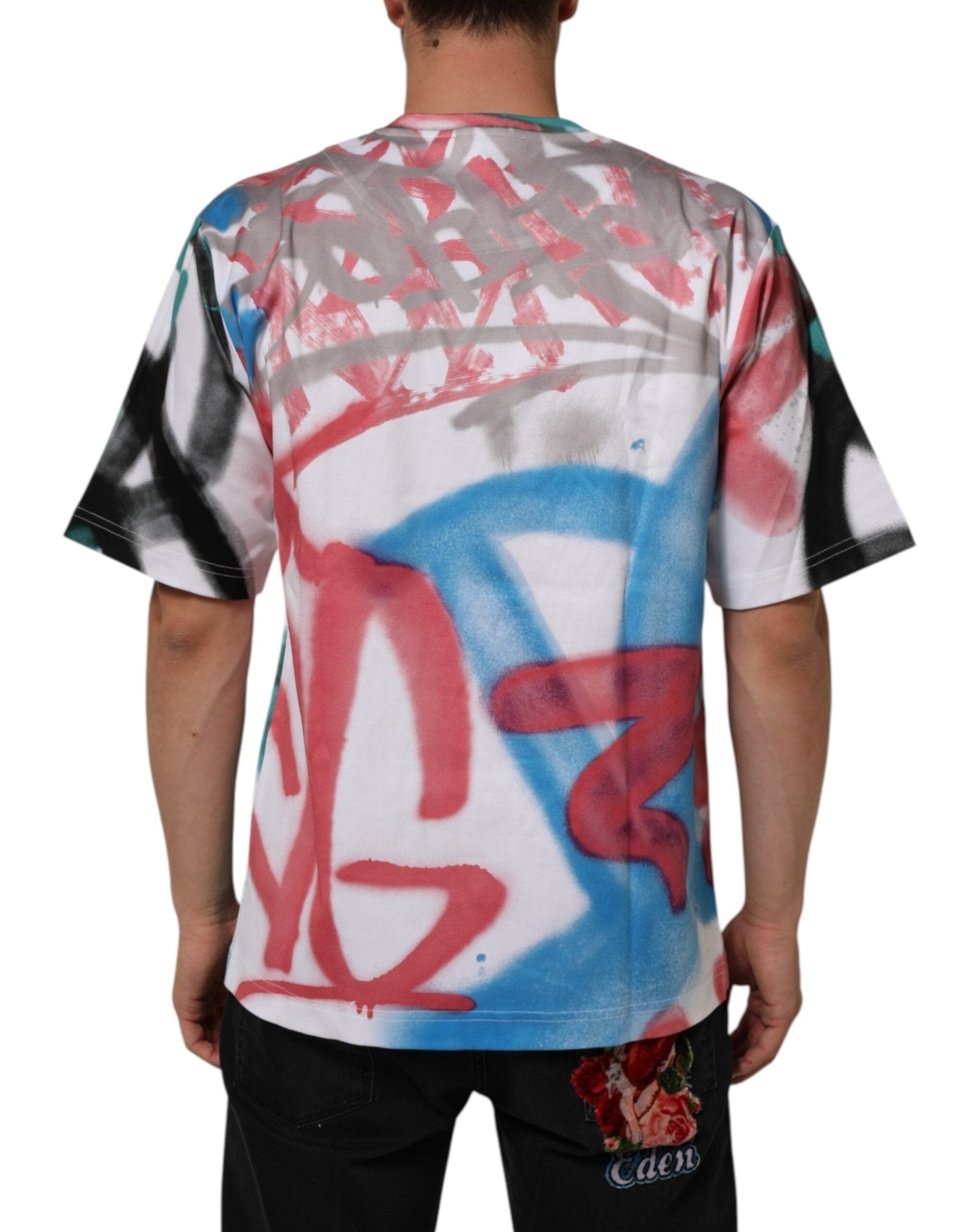 Dolce & Gabbana White Graffiti Crew Neck Short Sleeves T-shirt – M par Dolce & Gabbana | Disponible sur Sandy Store ByNet