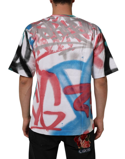 Dolce & Gabbana White Graffiti Crew Neck Short Sleeves T-shirt – M par Dolce & Gabbana | Disponible sur Sandy Store ByNet