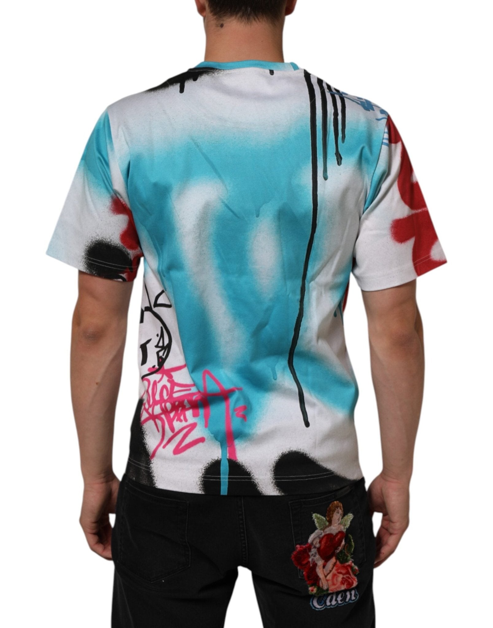 Dolce & Gabbana White Graffiti Crew Neck Short Sleeves T-shirt – XS par Dolce & Gabbana | Disponible sur Sandy Store ByNet