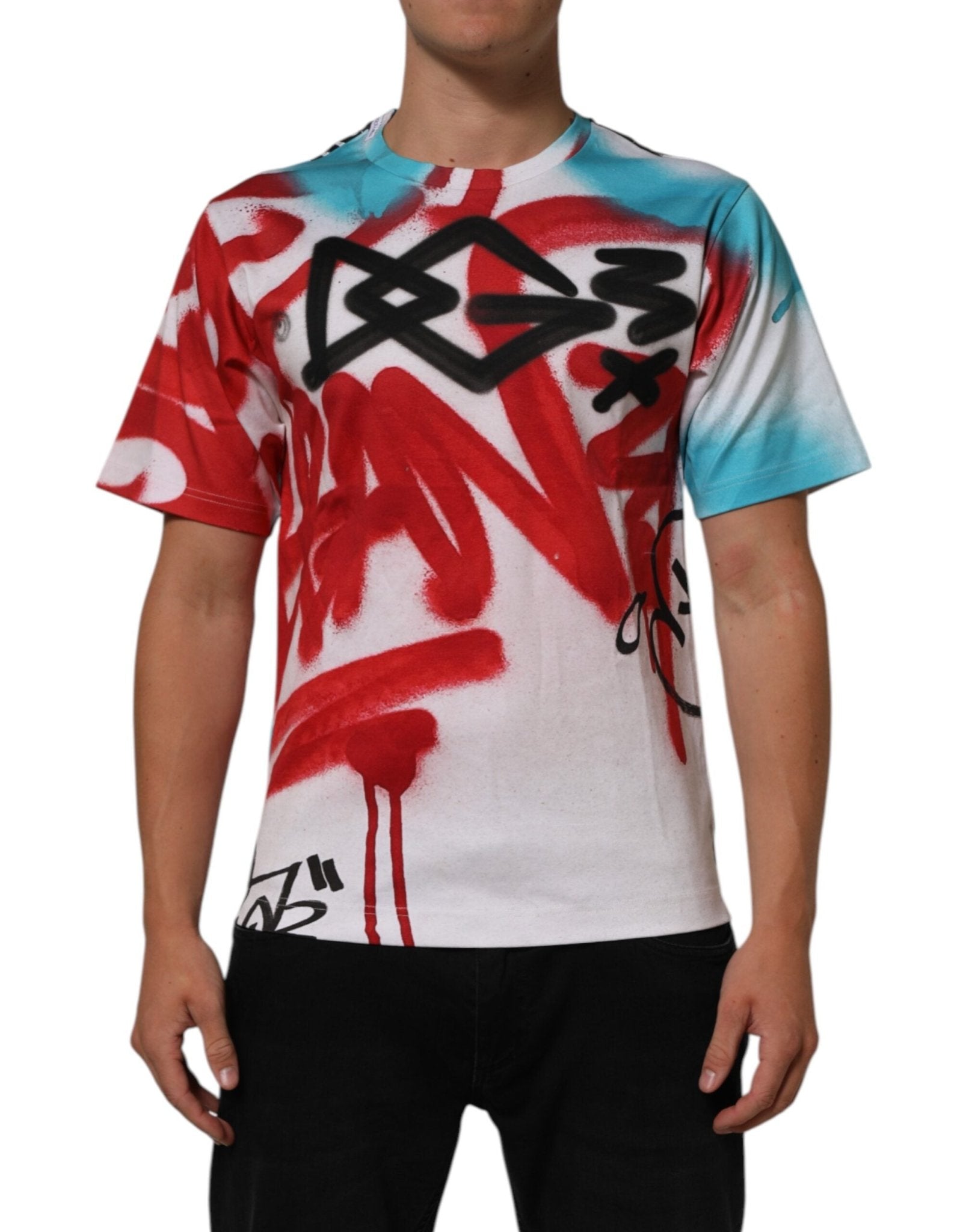 Dolce & Gabbana White Graffiti Crew Neck Short Sleeves T-shirt – XS par Dolce & Gabbana | Disponible sur Sandy Store ByNet