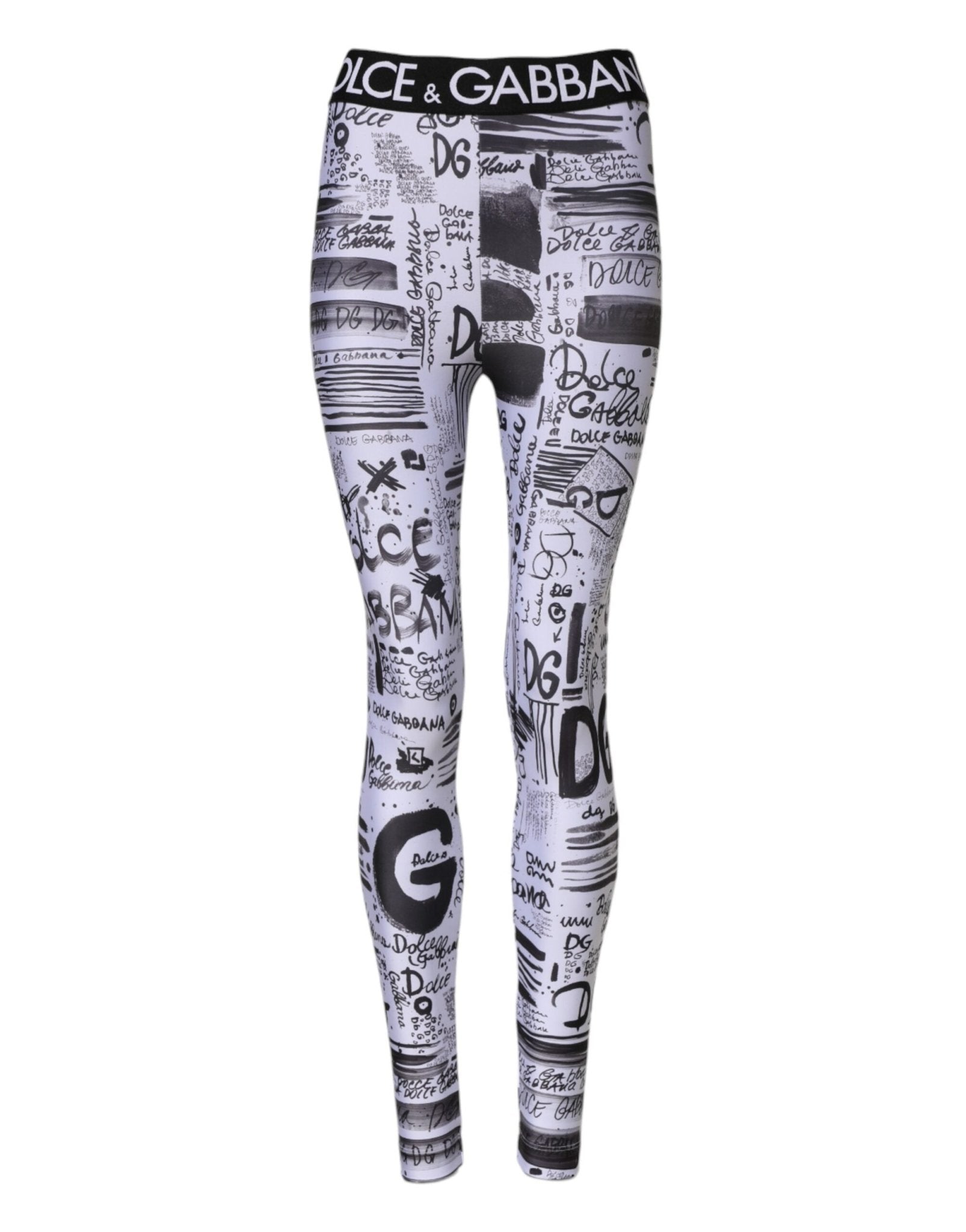 Dolce & Gabbana White Graphic HighWaist Skinny Leggings Pants – IT38 | XS par Dolce & Gabbana | Disponible sur Sandy Store ByNet