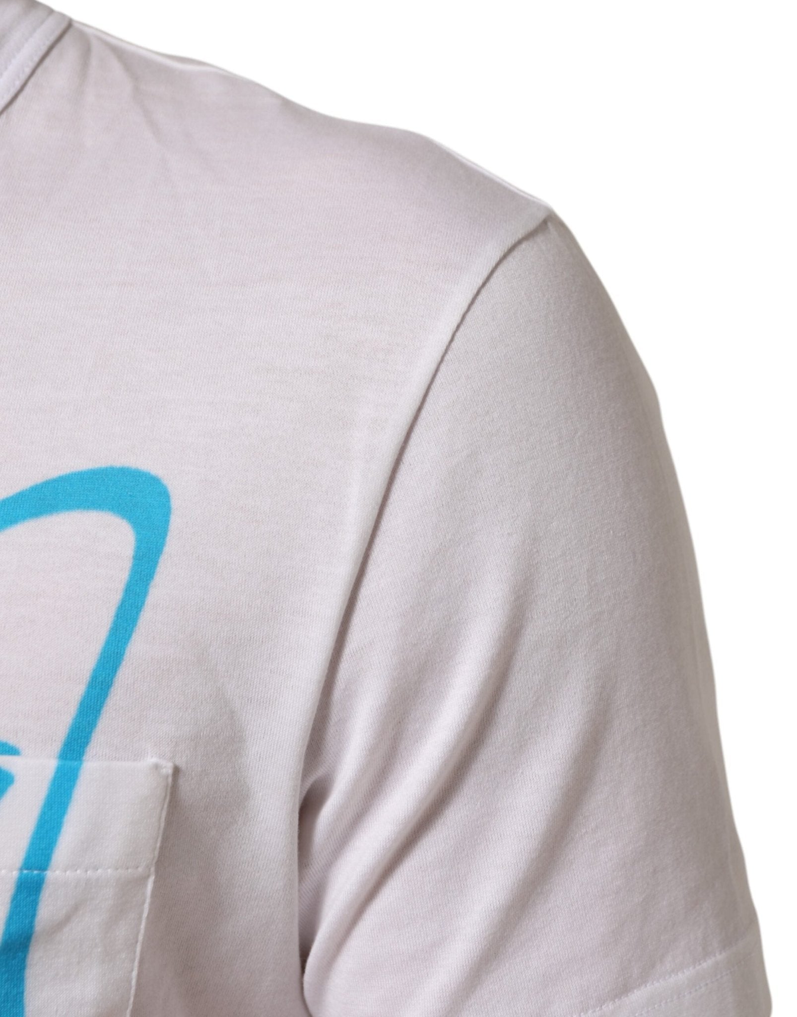 Dolce & Gabbana White Graphic Print Cotton Crew Neck T-shirt – IT48 | M par Dolce & Gabbana | Disponible sur Sandy Store ByNet