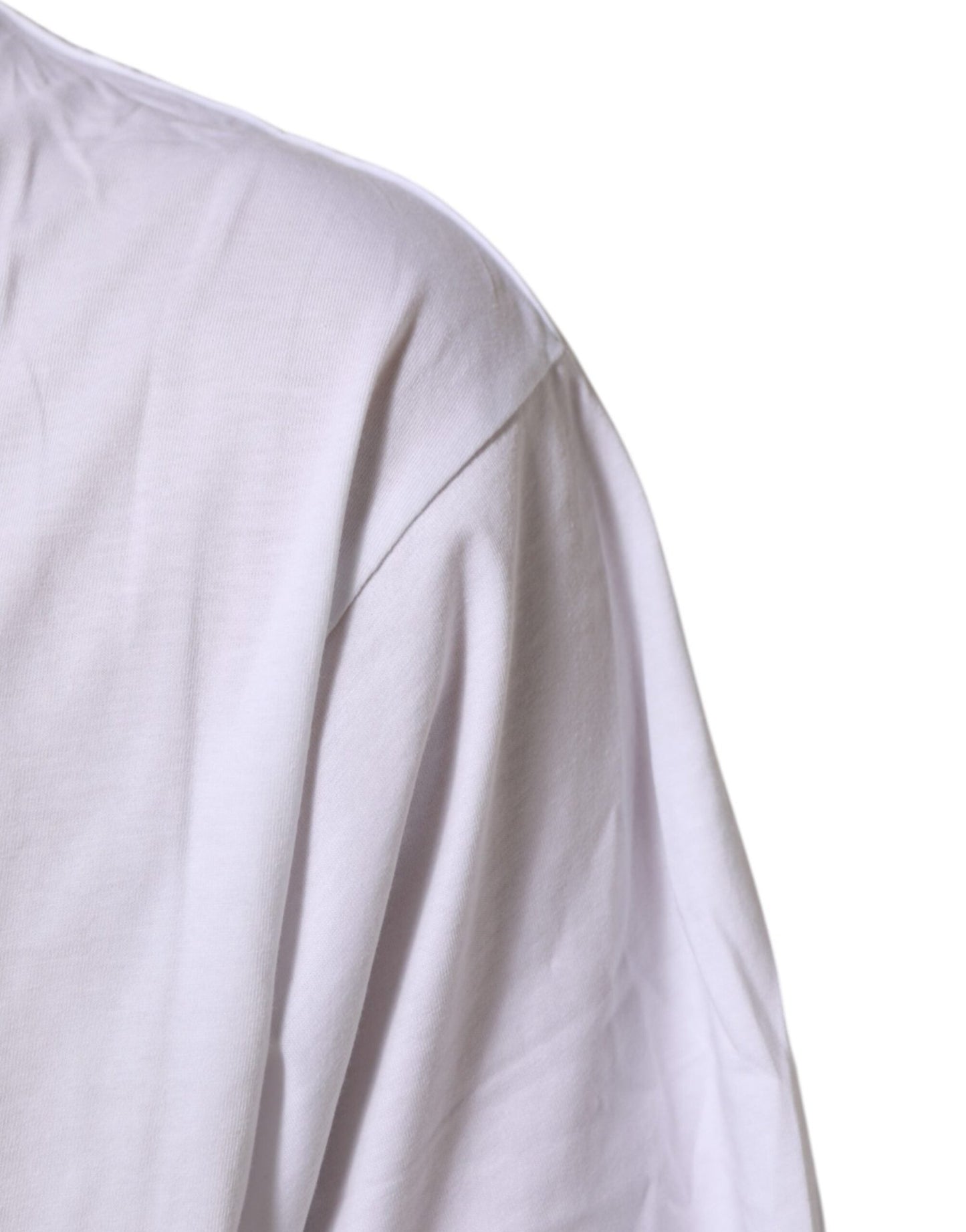 Dolce & Gabbana White Graphic Print Cotton Crew Neck T-shirt – IT54 | XL par Dolce & Gabbana | Disponible sur Sandy Store ByNet