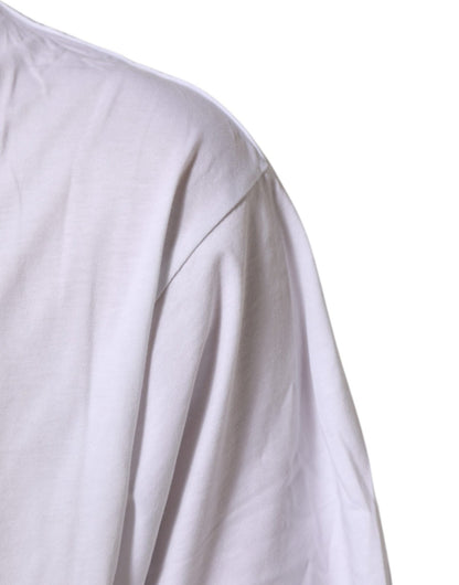 Dolce & Gabbana White Graphic Print Cotton Crew Neck T-shirt – IT54 | XL par Dolce & Gabbana | Disponible sur Sandy Store ByNet