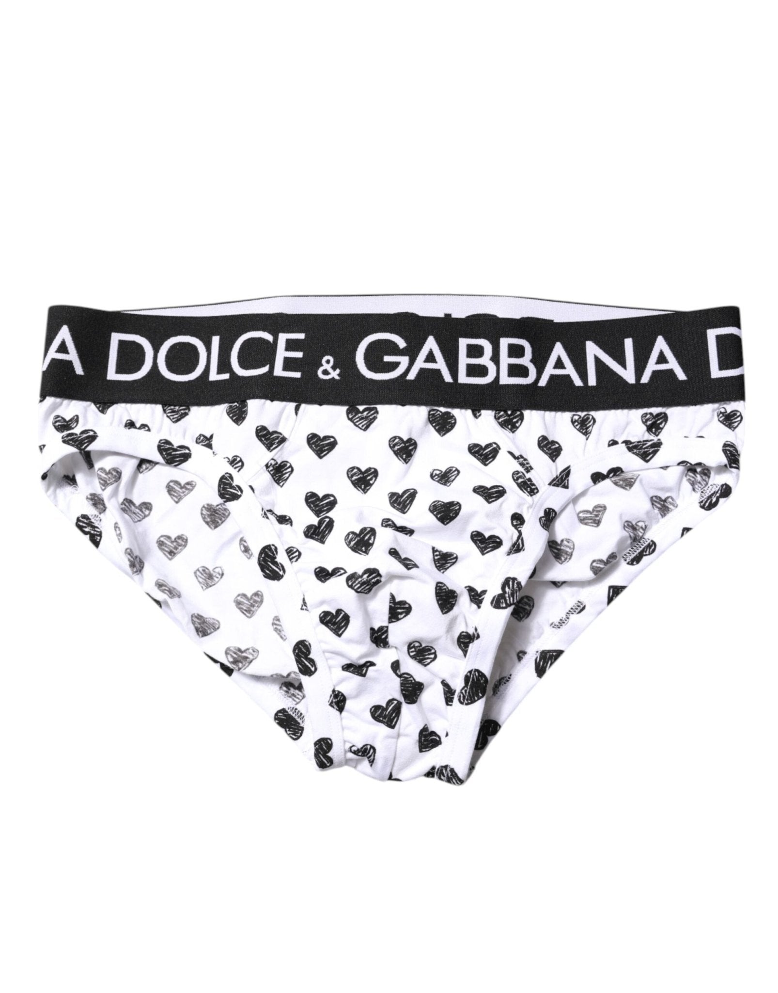 Dolce & Gabbana White Heart Printed Regular Brief Underwear – IT4 | S par Dolce & Gabbana | Disponible sur Sandy Store ByNet
