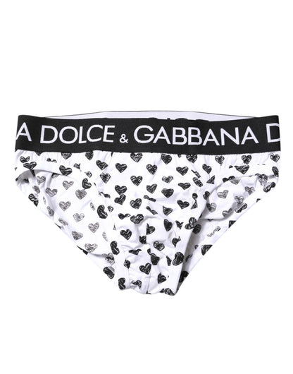 Dolce & Gabbana White Heart Printed Regular Brief Underwear – IT4 | S par Dolce & Gabbana | Disponible sur Sandy Store ByNet
