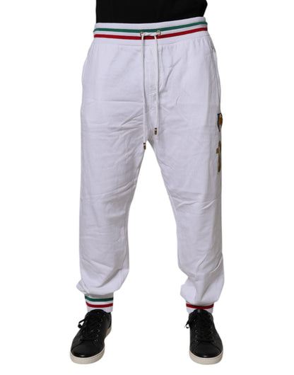 Dolce & Gabbana White Italia Cotton Jogger Sweatpants Pants – IT54 | XL par Dolce & Gabbana | Disponible sur Sandy Store ByNet