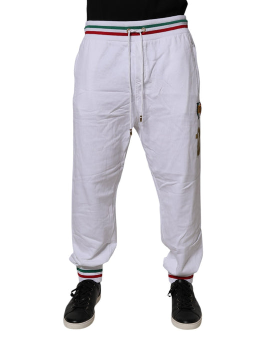 Dolce & Gabbana White Italia Cotton Jogger Sweatpants Pants – IT54 | XL par Dolce & Gabbana | Disponible sur Sandy Store ByNet