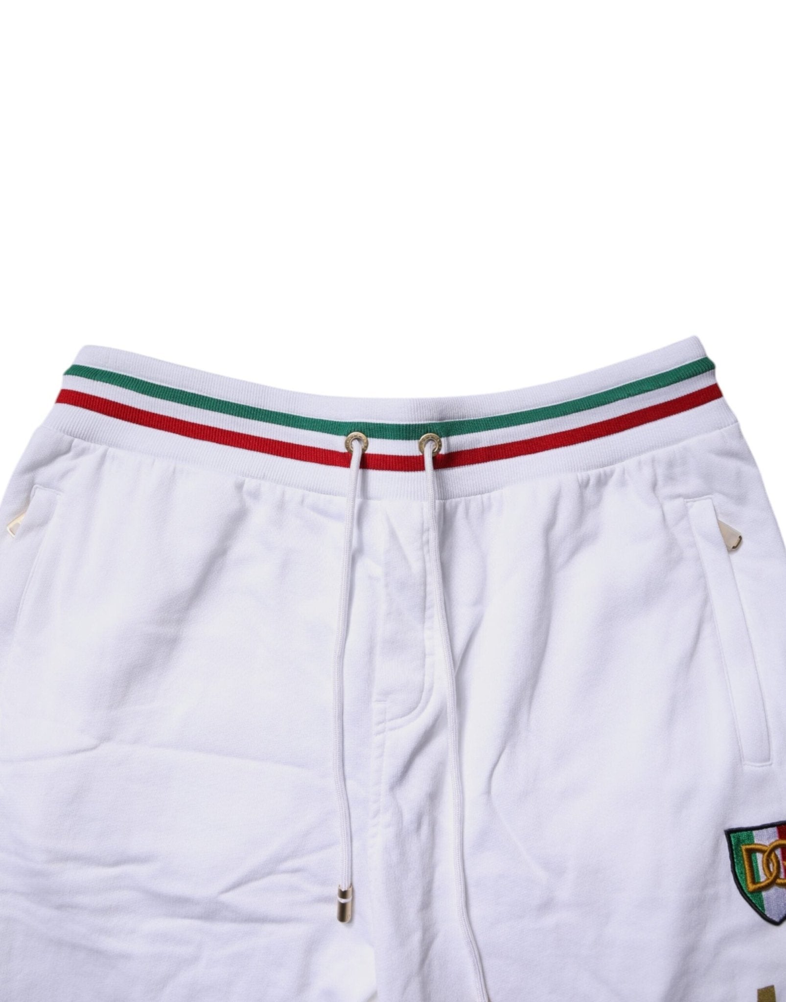 Dolce & Gabbana White Italia Cotton Jogger Sweatpants Pants - Sandy Store ByNet