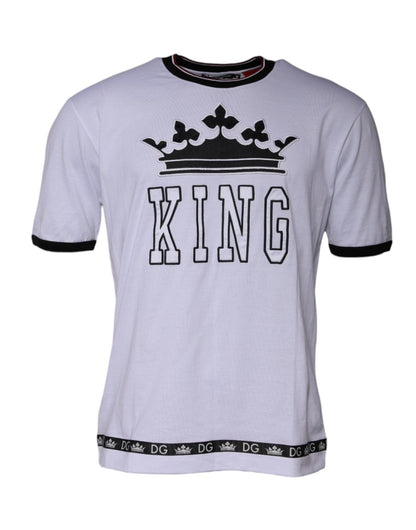 Dolce & Gabbana White Jersey Crew Neck Short Sleeves T-shirt – IT48 | M par Dolce & Gabbana | Disponible sur Sandy Store ByNet