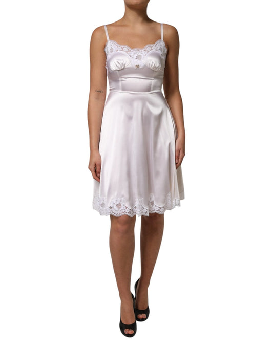Dolce & Gabbana White Lace Gold DG Logo Silk Dress Sleepwear – IT38 | XS par Dolce & Gabbana | Disponible sur Sandy Store ByNet