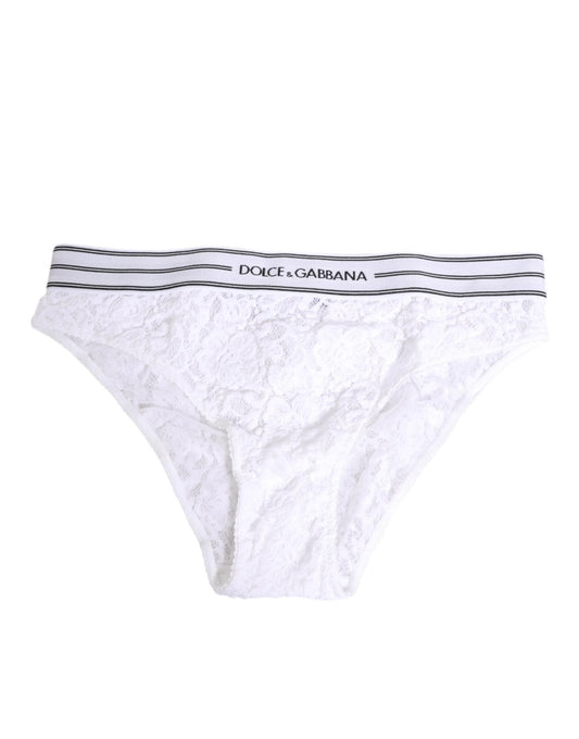 Dolce & Gabbana White Lace Slip Brief Logo Waistband Underwear – IT1 | XS par Dolce & Gabbana | Disponible sur Sandy Store ByNet