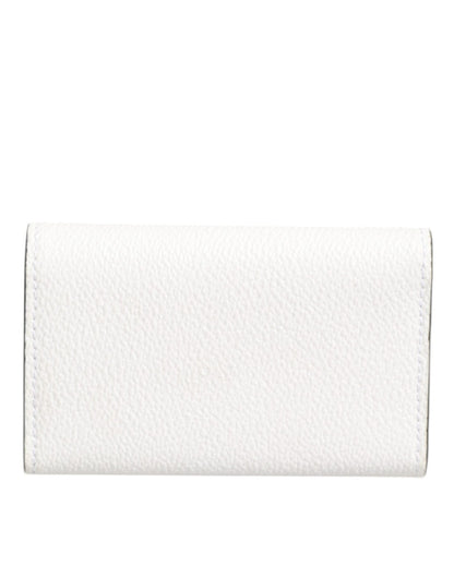 Dolce & Gabbana White Leather Card Case Holder Wallet Gold Logo Plate Key Holder – par Dolce & Gabbana | Disponible sur Sandy Store ByNet