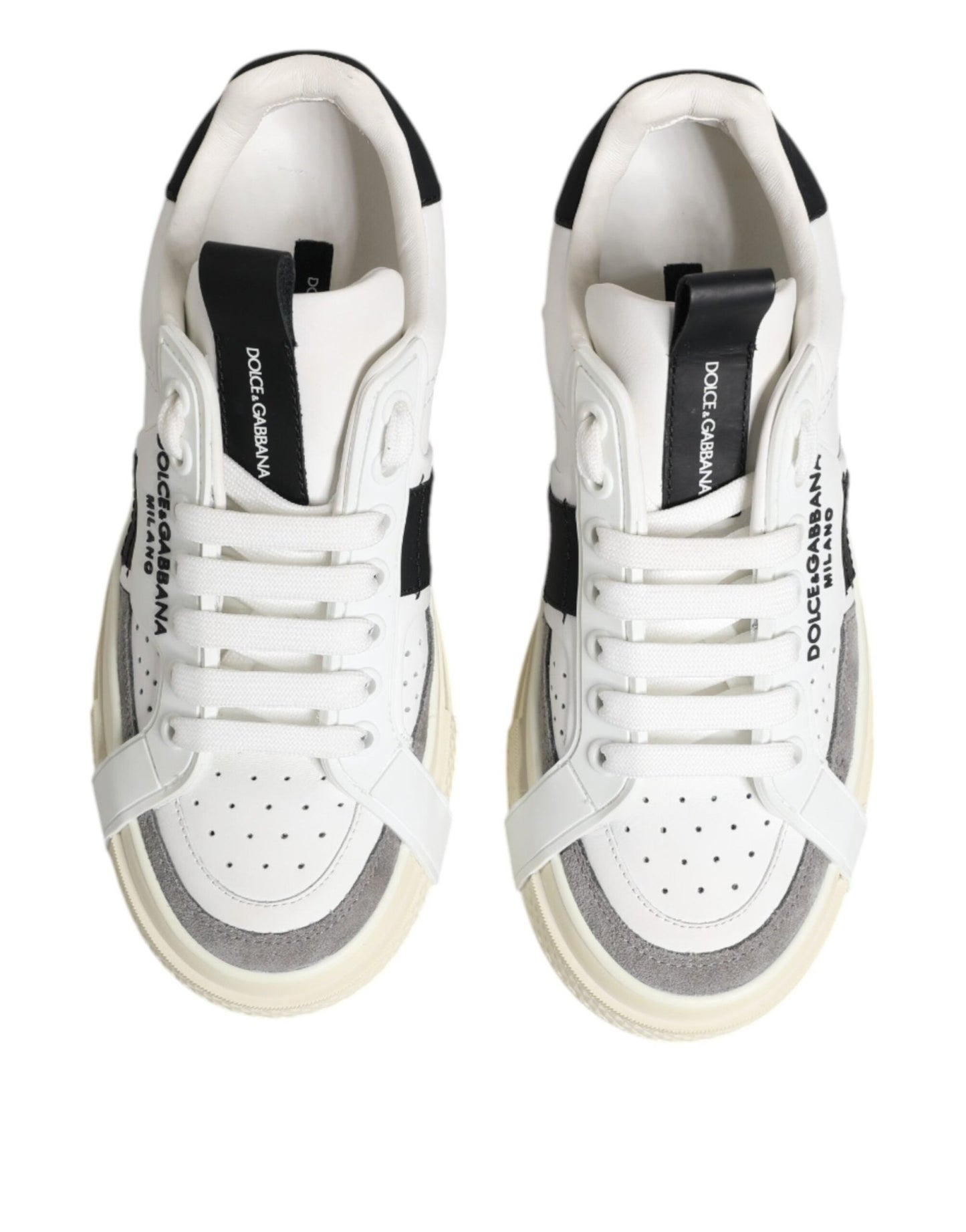 Dolce & Gabbana White Leather Custom 2.Zero Sneakers Shoes – EU40/US9.5 par Dolce & Gabbana | Disponible sur Sandy Store ByNet