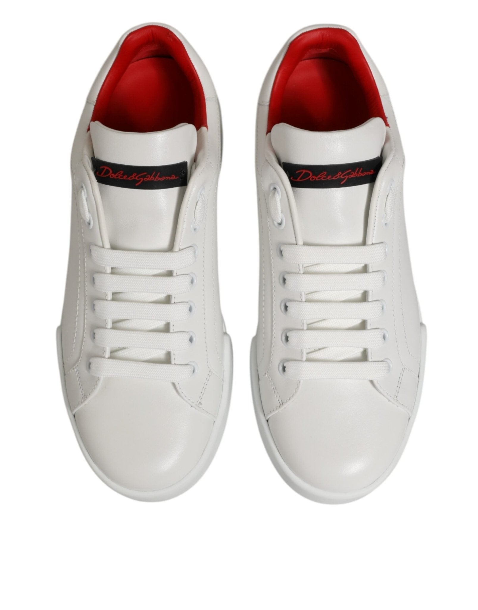 Dolce & Gabbana White Leather Lace Up Low Top Sneakers Shoes – EU39/US6 par Dolce & Gabbana | Disponible sur Sandy Store ByNet