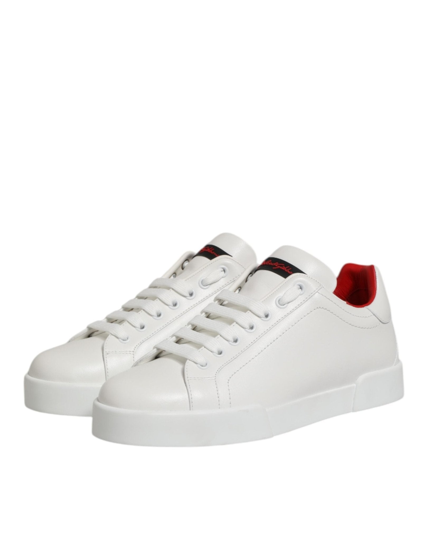 Dolce & Gabbana White Leather Lace Up Low Top Sneakers Shoes – EU39/US6 par Dolce & Gabbana | Disponible sur Sandy Store ByNet