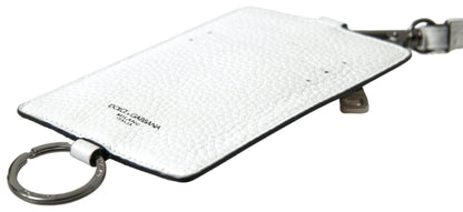 Dolce & Gabbana White Leather Lanyard Logo Card Holder Men Wallet – par Dolce & Gabbana | Disponible sur Sandy Store ByNet