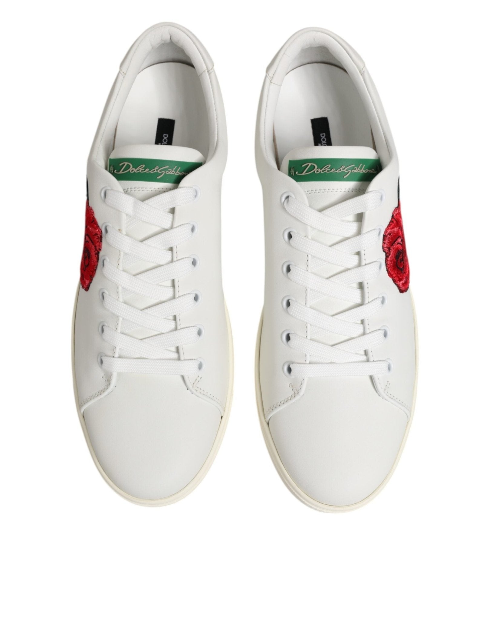 Dolce & Gabbana White Leather Rose Embroidery Low - Top Shoes – EU35.5/US5 par Dolce & Gabbana | Disponible sur Sandy Store ByNet