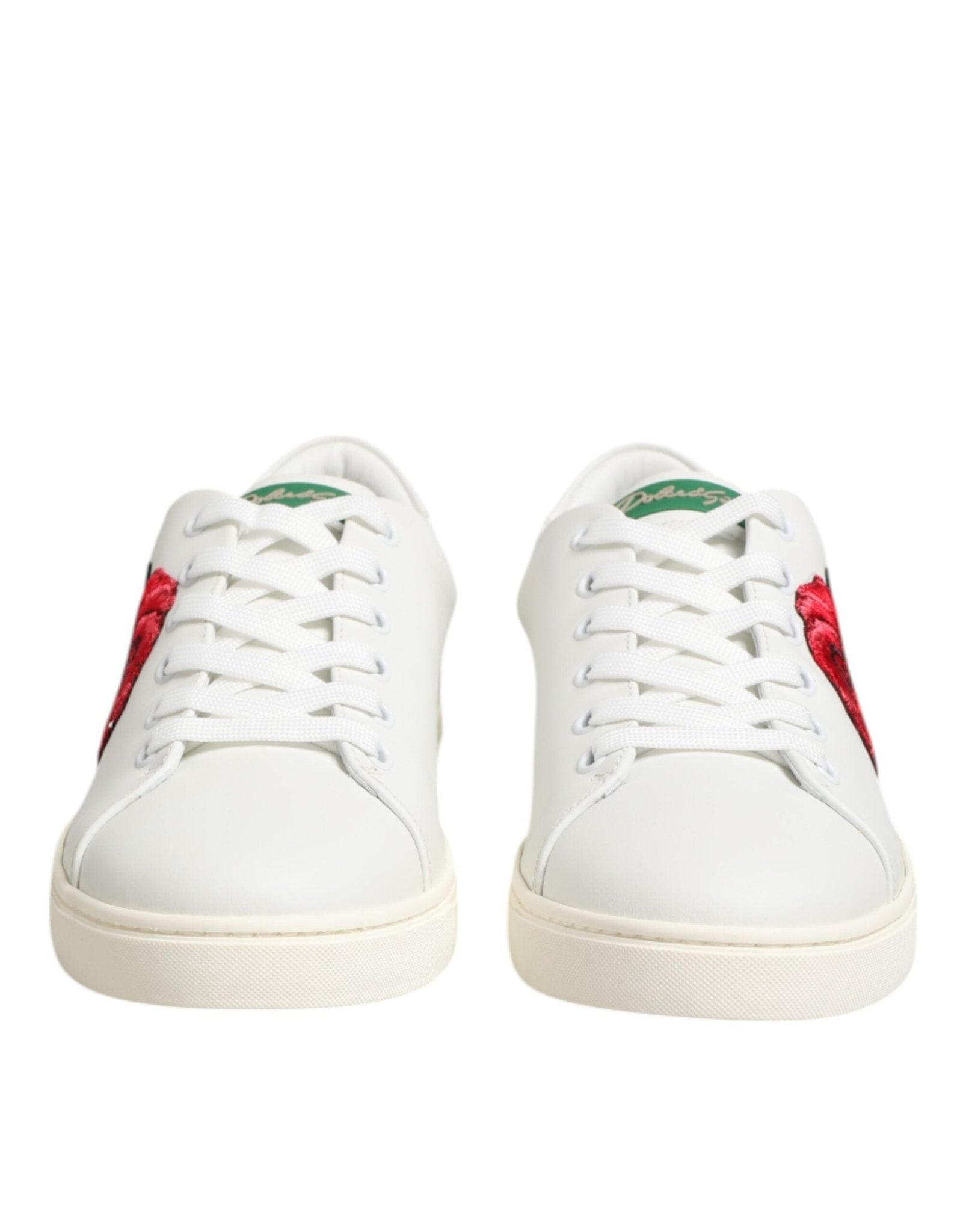 Dolce & Gabbana White Leather Rose Embroidery Low - Top Shoes – EU35.5/US5 par Dolce & Gabbana | Disponible sur Sandy Store ByNet