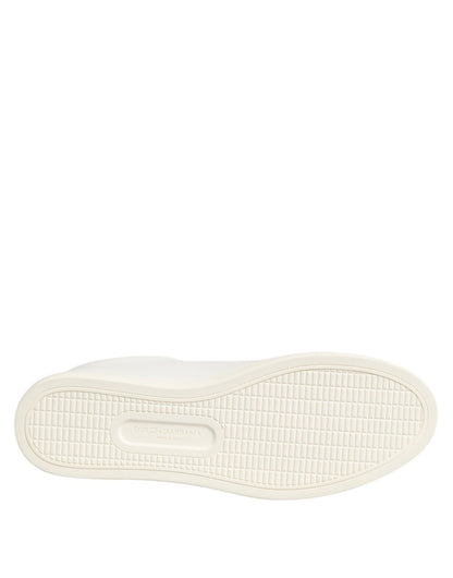 Dolce & Gabbana White Leather Rose Embroidery Low - Top Shoes – EU35.5/US5 par Dolce & Gabbana | Disponible sur Sandy Store ByNet