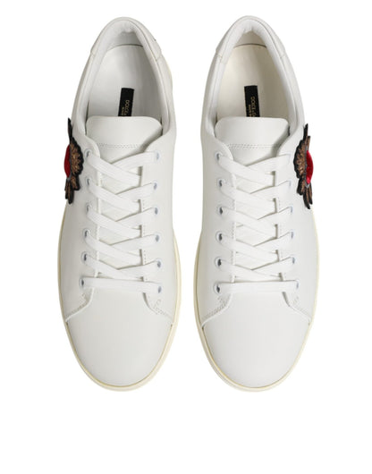 Dolce & Gabbana White Leather Sacre Heart Patch Sneakers Shoes – EU39.5/US9 par Dolce & Gabbana | Disponible sur Sandy Store ByNet