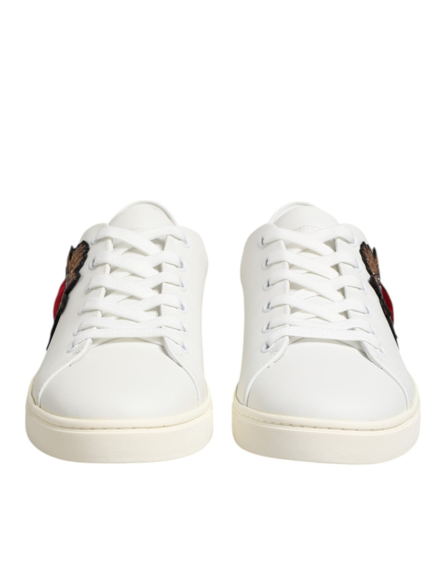 Dolce & Gabbana White Leather Sacre Heart Patch Sneakers Shoes – EU39.5/US9 par Dolce & Gabbana | Disponible sur Sandy Store ByNet
