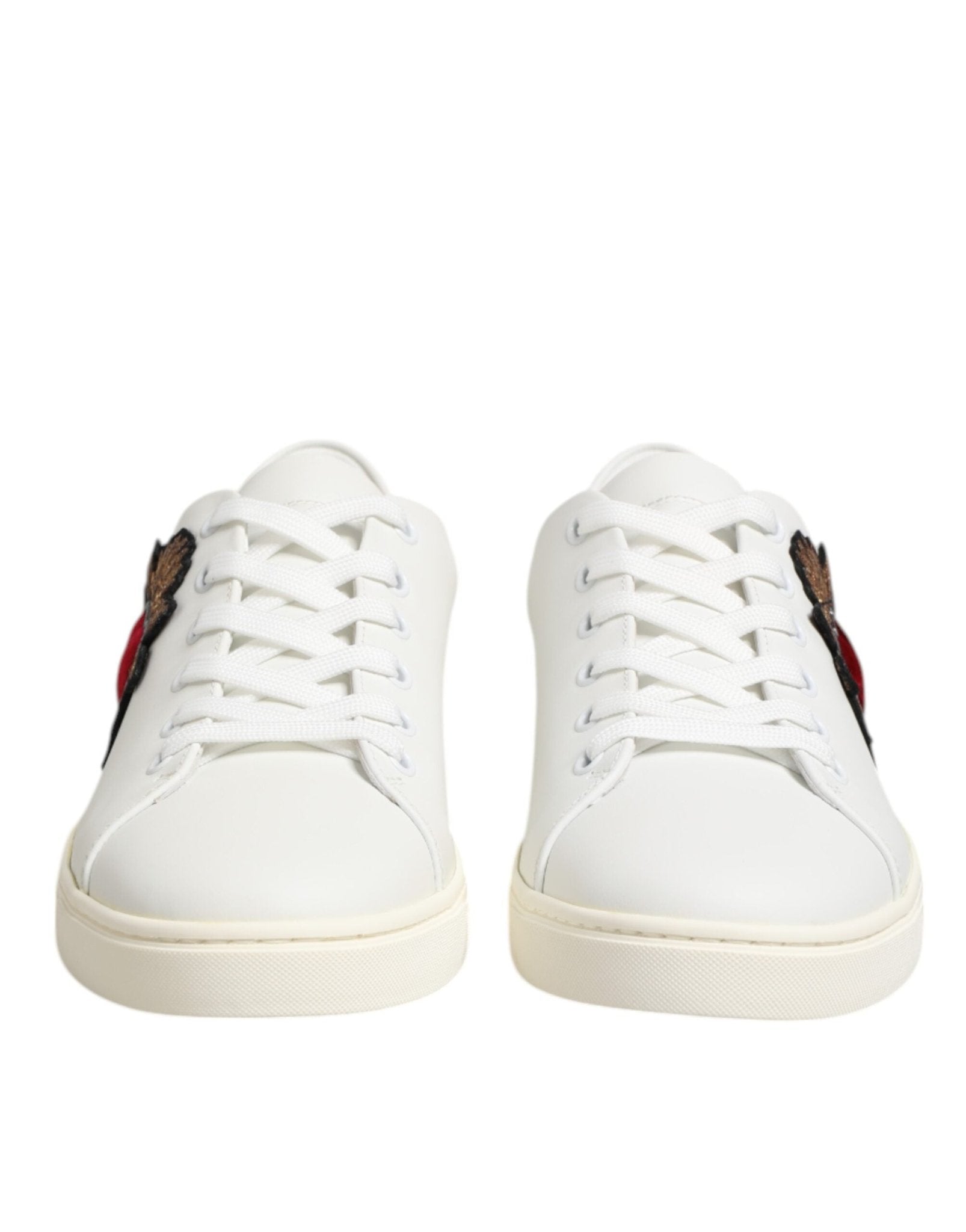 Dolce & Gabbana White Leather Sacre Heart Patch Sneakers Shoes – EU39.5/US9 par Dolce & Gabbana | Disponible sur Sandy Store ByNet