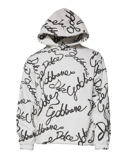 Dolce & Gabbana White Logo Cotton Hooded Sweatshirt Sweater – IT44 | XS par Dolce & Gabbana | Disponible sur Sandy Store ByNet