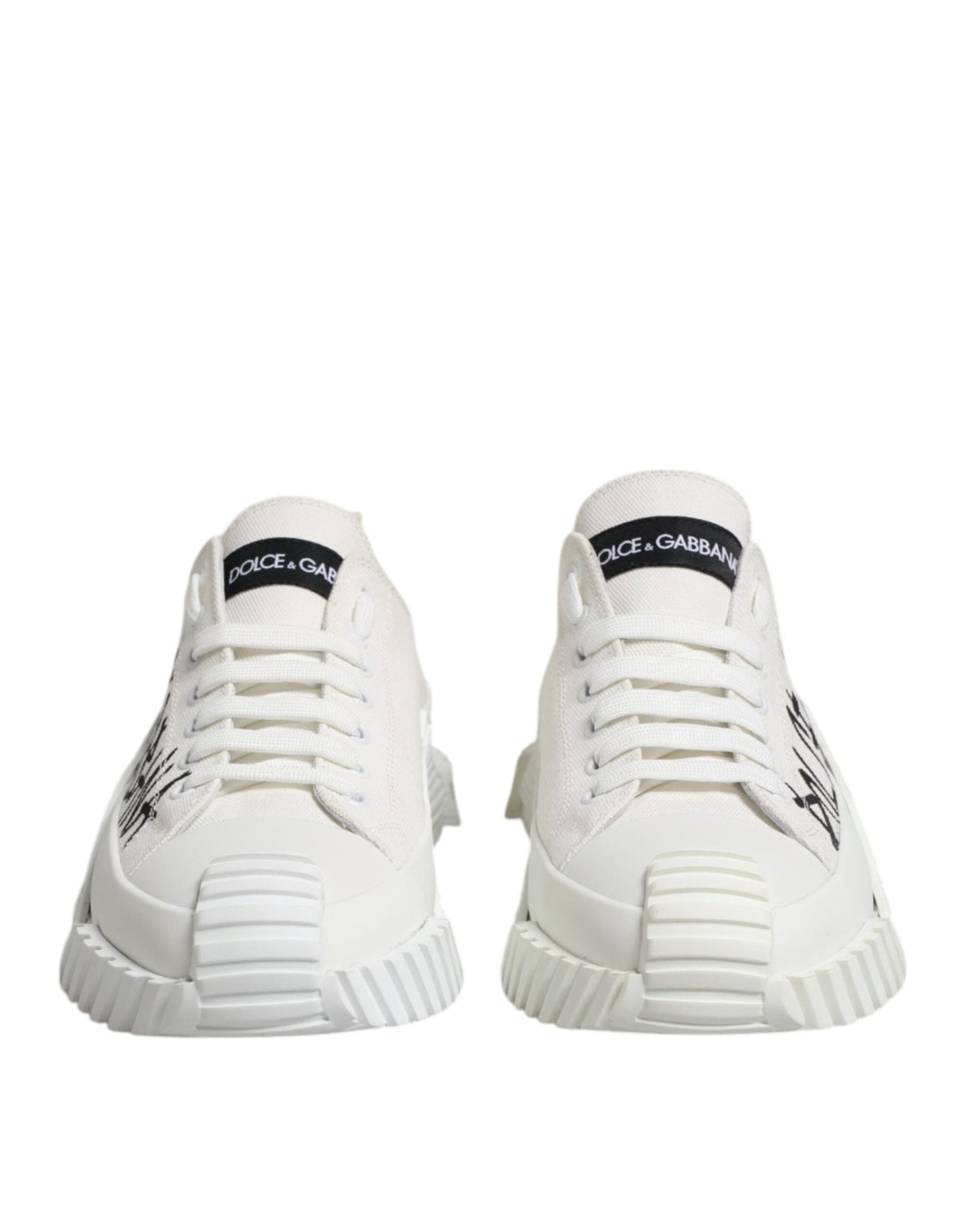Dolce & Gabbana White Logo Graffiti Low Top Sneakers Shoes – EU44.5/US11.5 par Dolce & Gabbana | Disponible sur Sandy Store ByNet