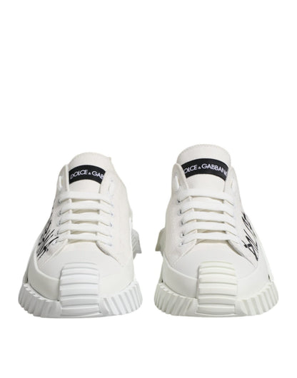 Dolce & Gabbana White Logo Graffiti Low Top Sneakers Shoes – EU44.5/US11.5 par Dolce & Gabbana | Disponible sur Sandy Store ByNet