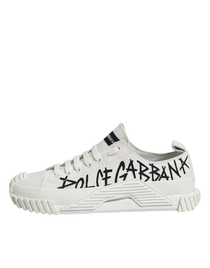 Dolce & Gabbana White Logo Graffiti Low Top Sneakers Shoes – EU44.5/US11.5 par Dolce & Gabbana | Disponible sur Sandy Store ByNet