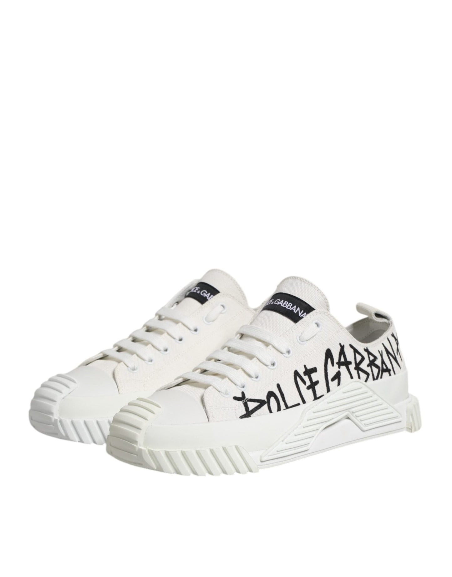 Dolce & Gabbana White Logo Graffiti Low Top Sneakers Shoes – EU44.5/US11.5 par Dolce & Gabbana | Disponible sur Sandy Store ByNet