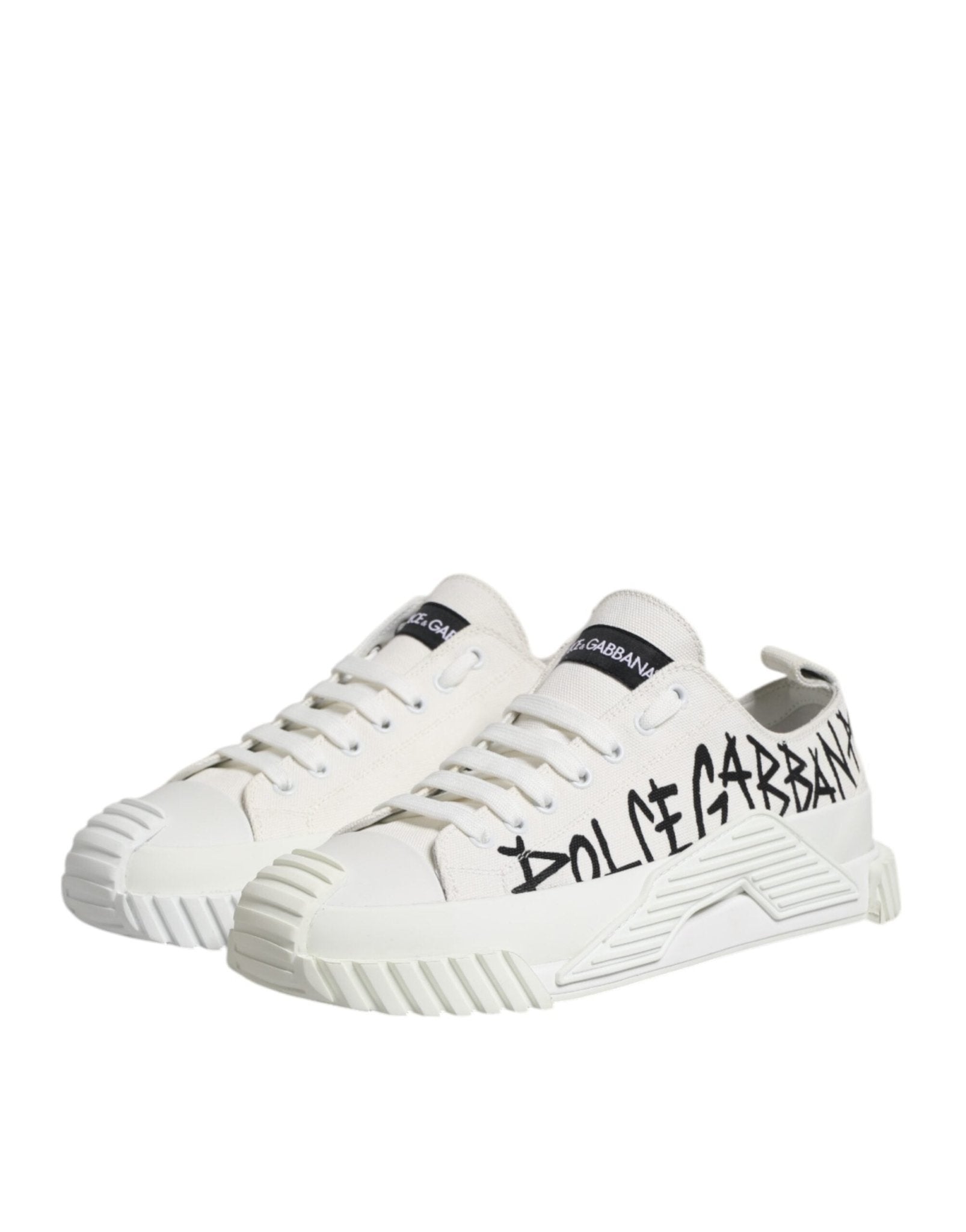 Dolce & Gabbana White Logo Graffiti Low Top Sneakers Shoes – EU44.5/US11.5 par Dolce & Gabbana | Disponible sur Sandy Store ByNet