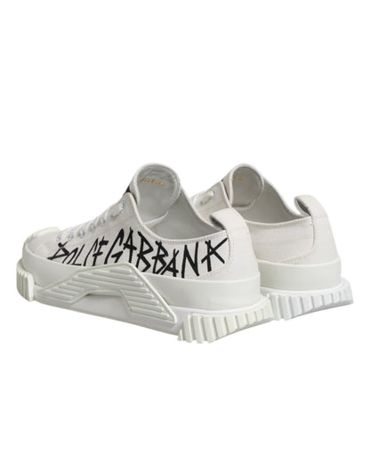 Dolce & Gabbana White Logo Graffiti Low Top Sneakers Shoes – EU44.5/US11.5 par Dolce & Gabbana | Disponible sur Sandy Store ByNet