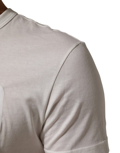 Dolce & Gabbana White Logo Patch Cotton Crew Neck Men T-shirt – IT48 | M par Dolce & Gabbana | Disponible sur Sandy Store ByNet
