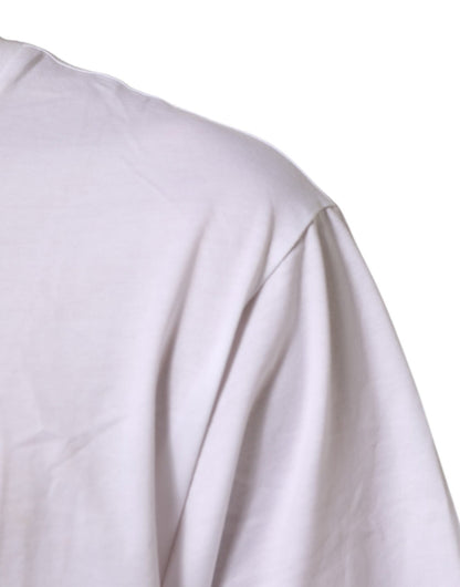 Dolce & Gabbana White Logo Print Cotton Crew Neck Men T-shirt – IT48 | M par Dolce & Gabbana | Disponible sur Sandy Store ByNet