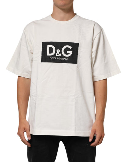 Dolce & Gabbana White Logo Print Cotton Crew Neck Men T-shirt – L par Dolce & Gabbana | Disponible sur Sandy Store ByNet