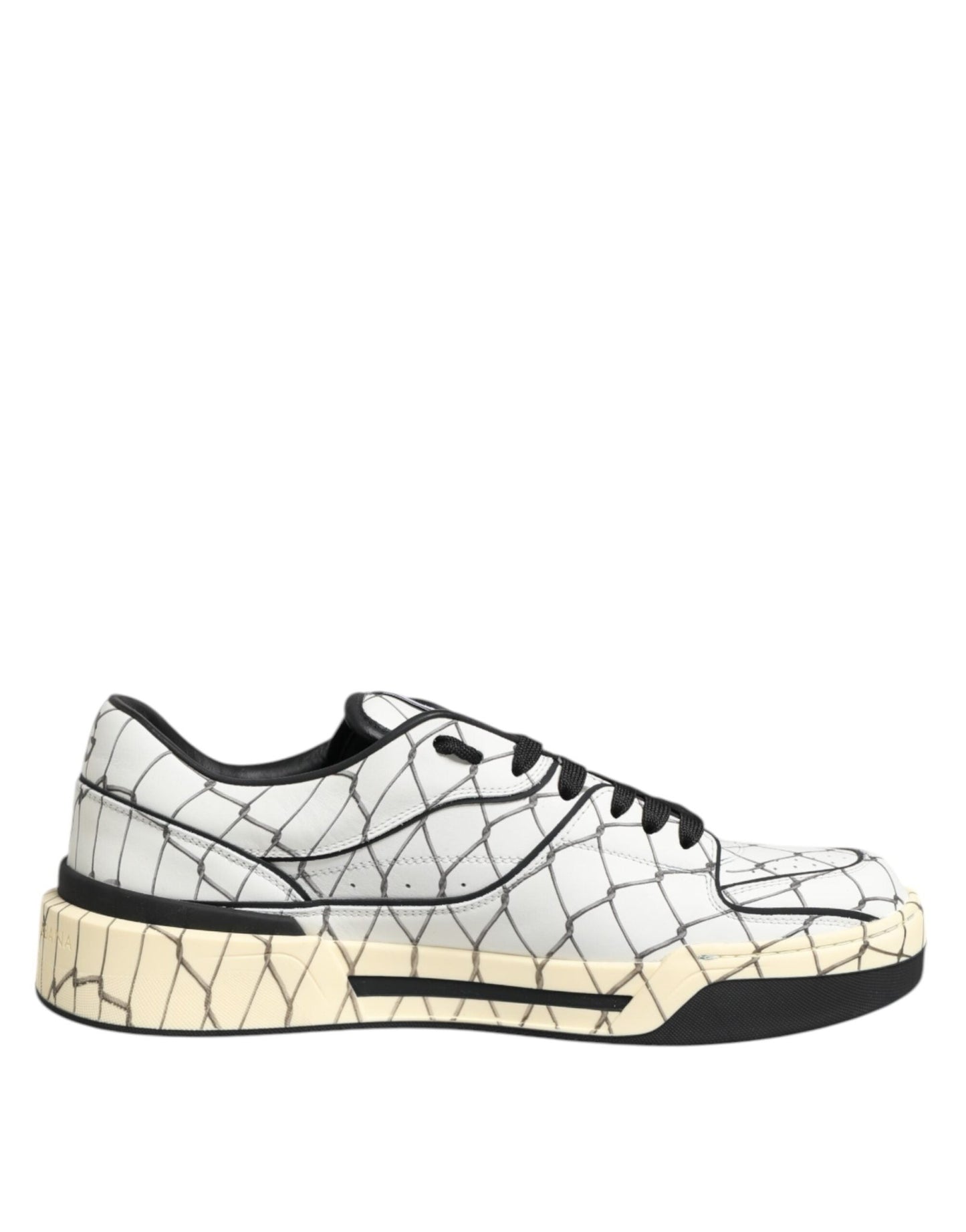Dolce & Gabbana White Logo Print Low Top Men Sneakers Shoes – EU44/US11 par Dolce & Gabbana | Disponible sur Sandy Store ByNet