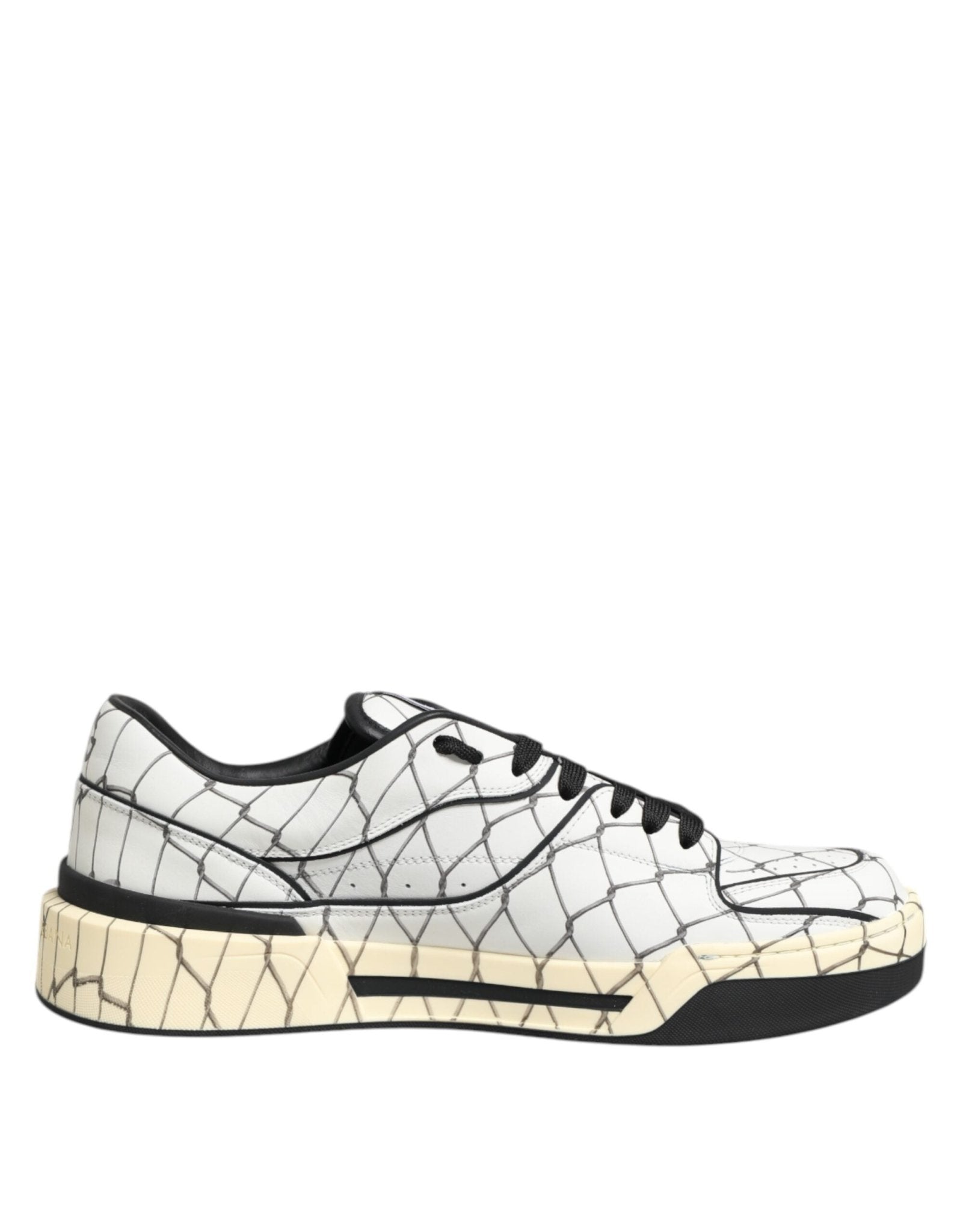 Dolce & Gabbana White Logo Print Low Top Men Sneakers Shoes – EU44/US11 par Dolce & Gabbana | Disponible sur Sandy Store ByNet