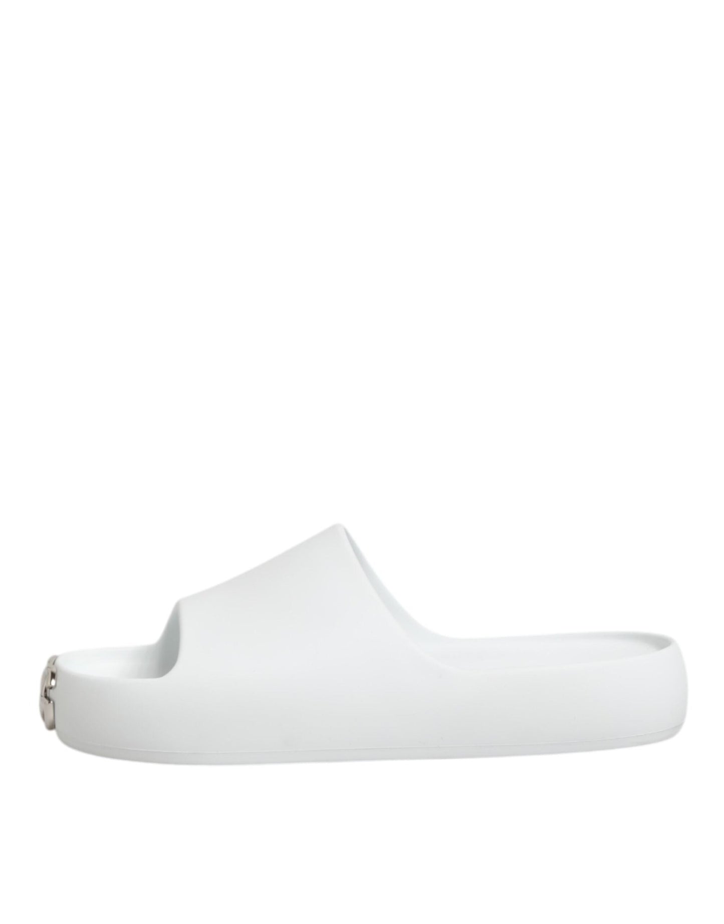 Dolce & Gabbana White Logo Slides Sandals Men Beachwear Shoes – EU40/US7 par Dolce & Gabbana | Disponible sur Sandy Store ByNet