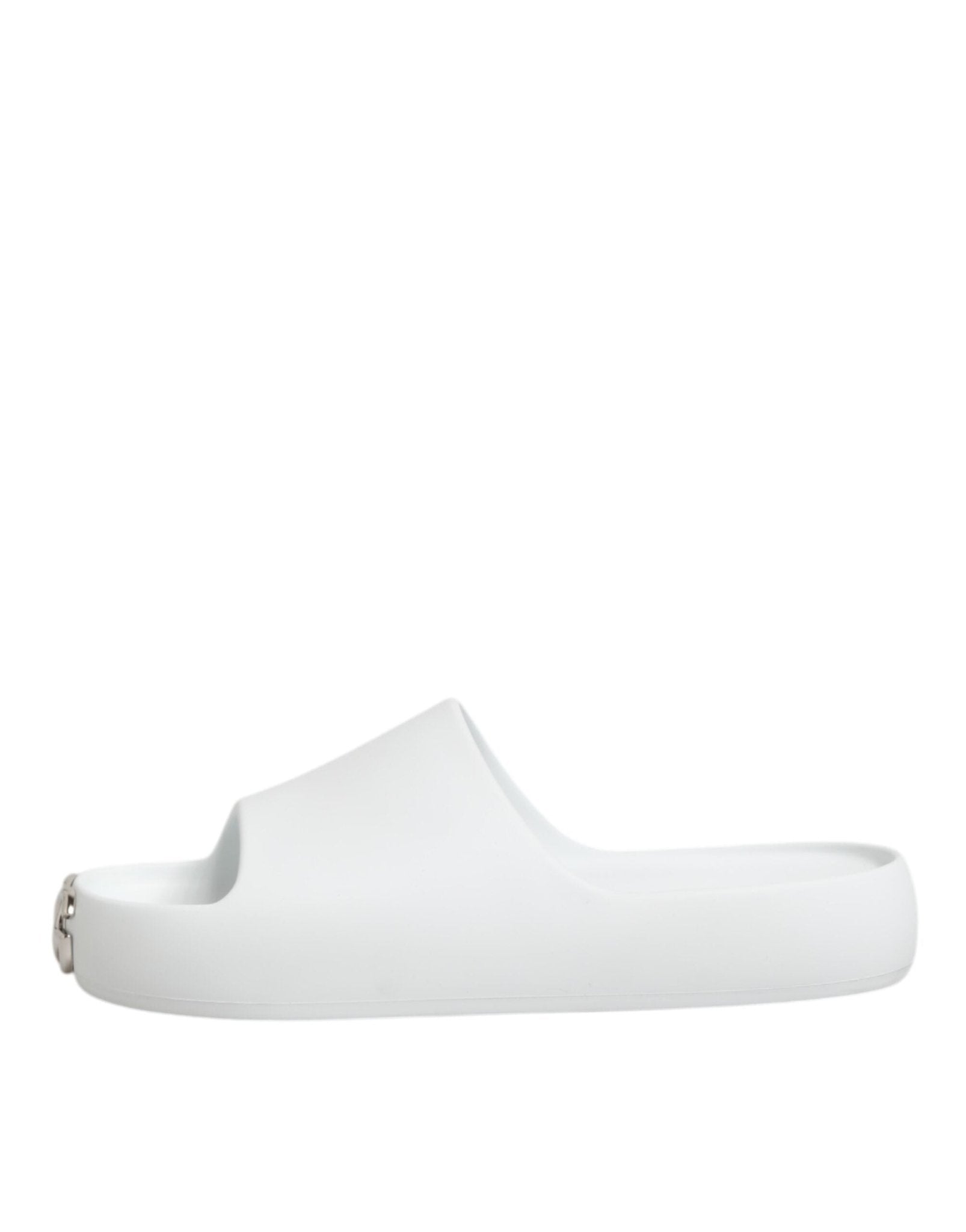Dolce & Gabbana White Logo Slides Sandals Men Beachwear Shoes – EU40/US7 par Dolce & Gabbana | Disponible sur Sandy Store ByNet