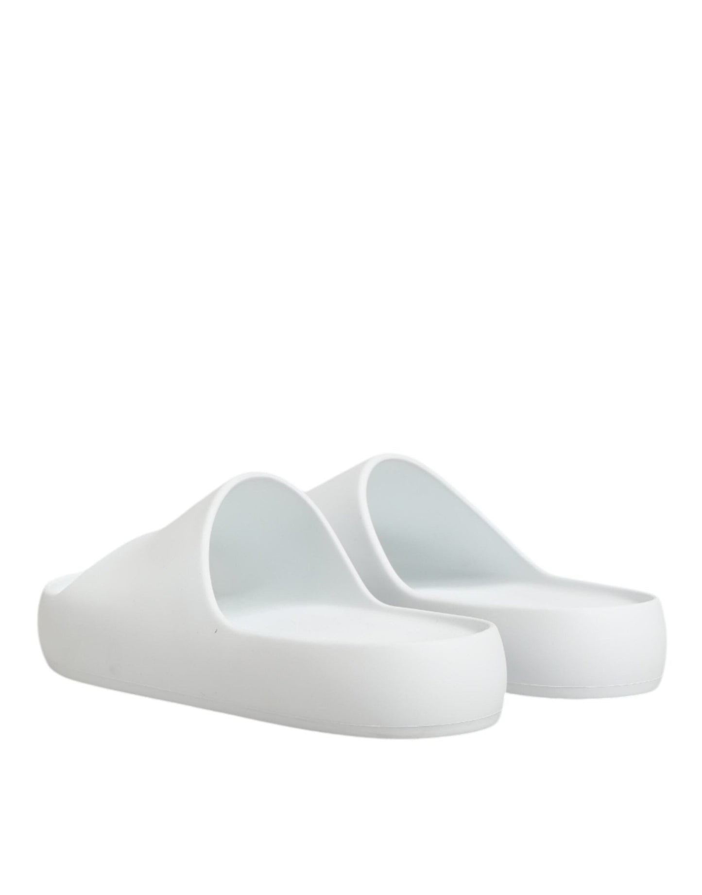 Dolce & Gabbana White Logo Slides Sandals Men Beachwear Shoes – EU40/US7 par Dolce & Gabbana | Disponible sur Sandy Store ByNet