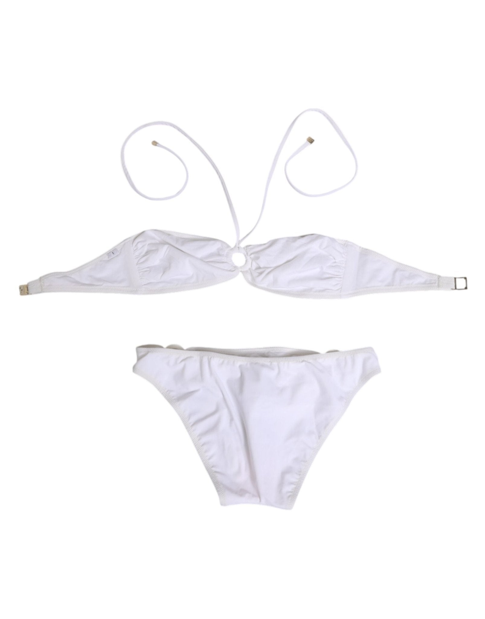 Dolce & Gabbana White Logo Swimsuit 2 Piece Top Bottom Swimwear – IT1 | XS par Dolce & Gabbana | Disponible sur Sandy Store ByNet