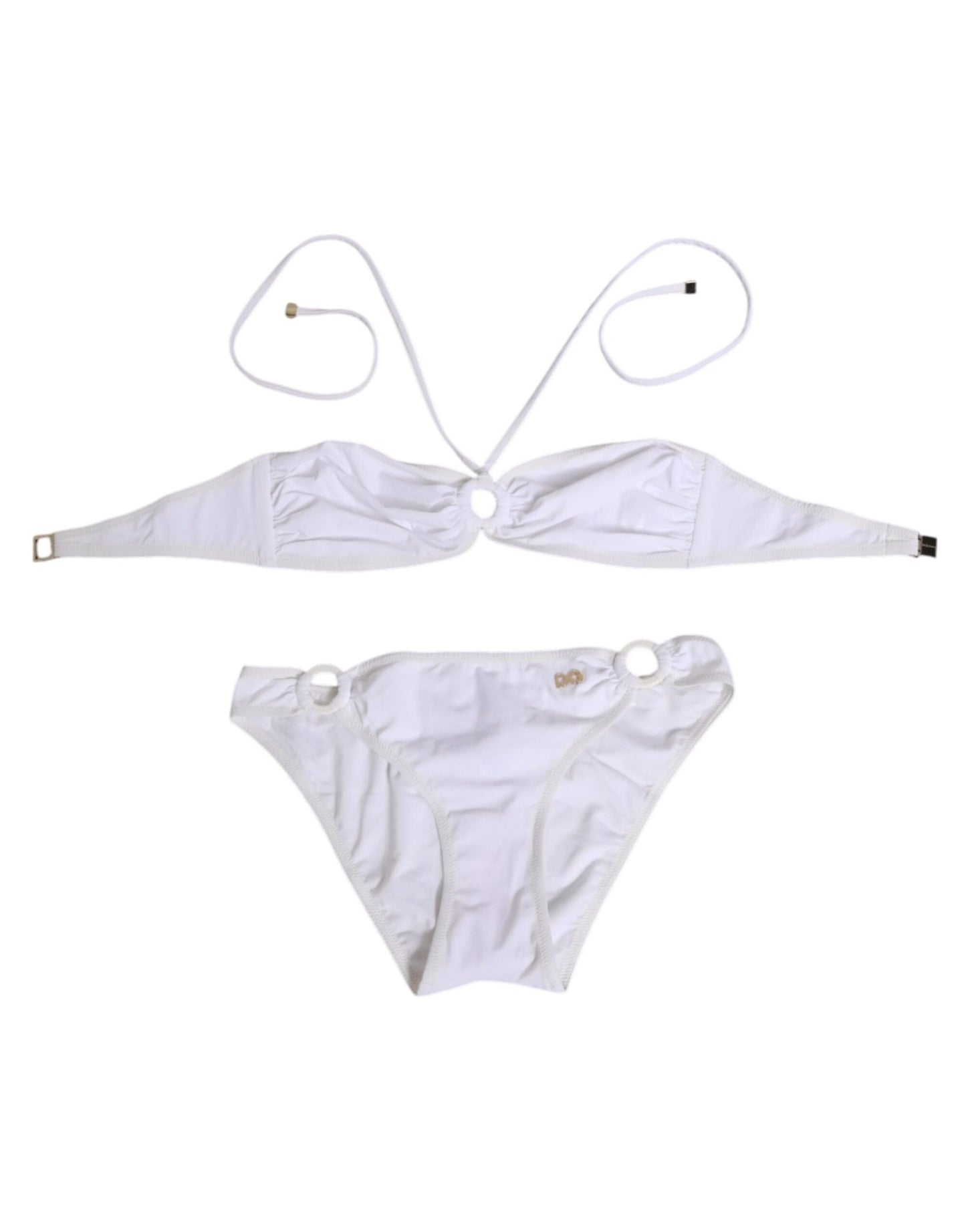 Dolce & Gabbana White Logo Swimsuit 2 Piece Top Bottom Swimwear – IT1 | XS par Dolce & Gabbana | Disponible sur Sandy Store ByNet