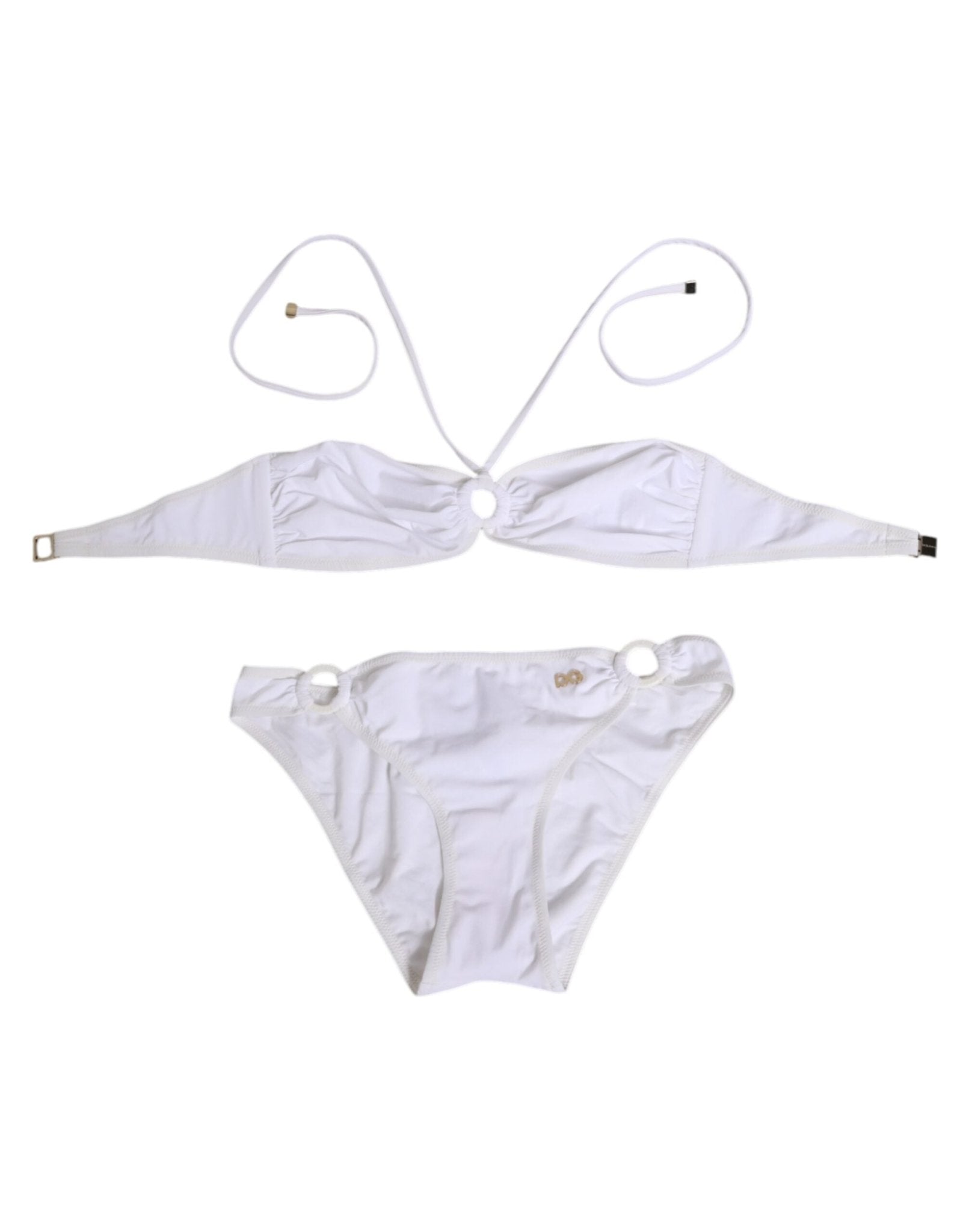 Dolce & Gabbana White Logo Swimsuit 2 Piece Top Bottom Swimwear – IT1 | XS par Dolce & Gabbana | Disponible sur Sandy Store ByNet