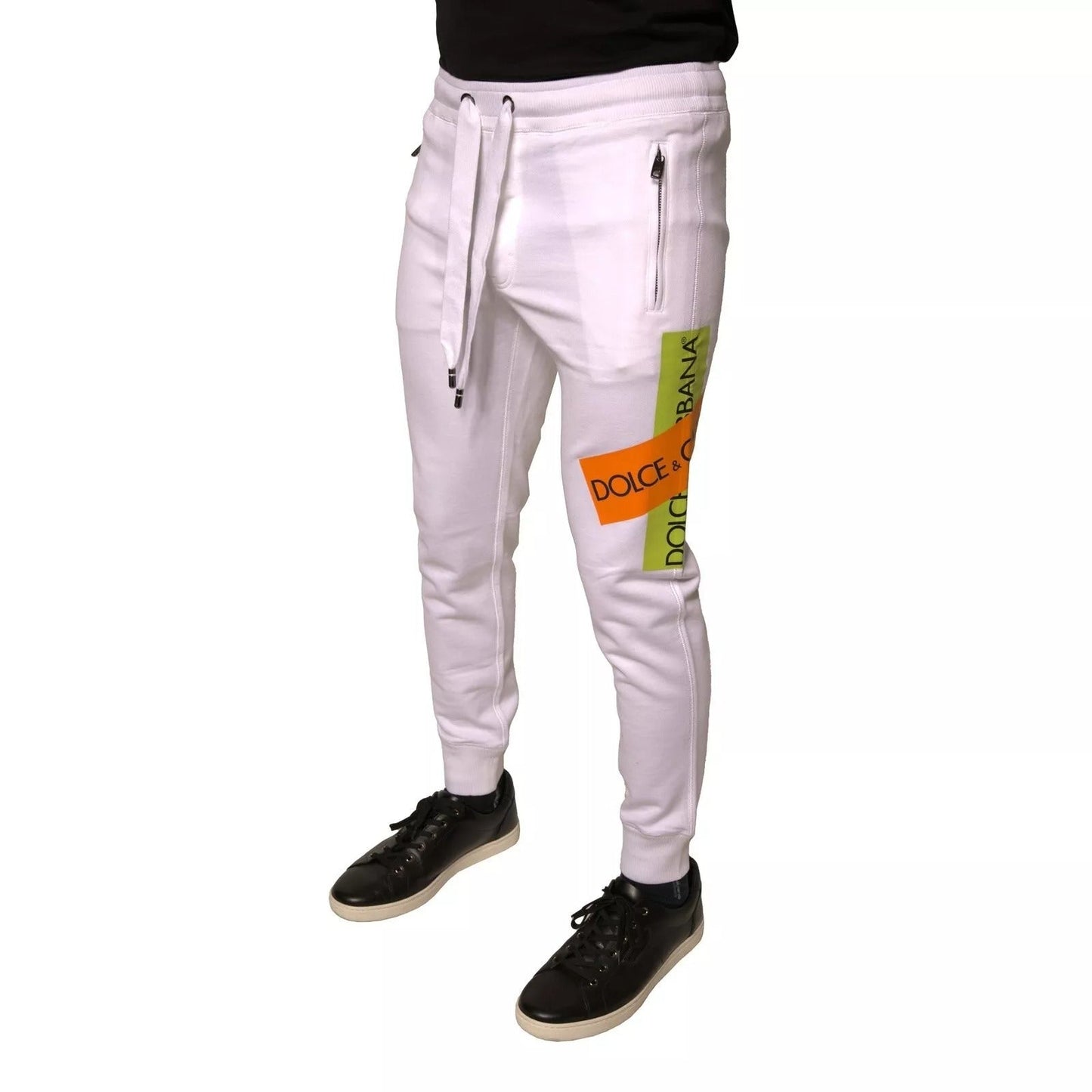 Dolce & Gabbana White Logo Tape Jogger Cotton Sweatpant Pants – IT44 | XS par Dolce & Gabbana | Disponible sur Sandy Store ByNet