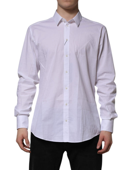 Dolce & Gabbana White MARTINI Long Sleeve Dress Formal Shirt – IT42 | XL par Dolce & Gabbana | Disponible sur Sandy Store ByNet